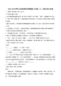 2022-2023学年山东省菏泽市郓城县七年级（上）期末语文试卷（含答案解析）