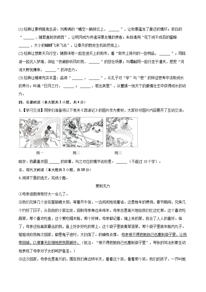 2022-2023学年山西省忻州市代县等2地七年级（上）期末语文试卷（含答案解析）02