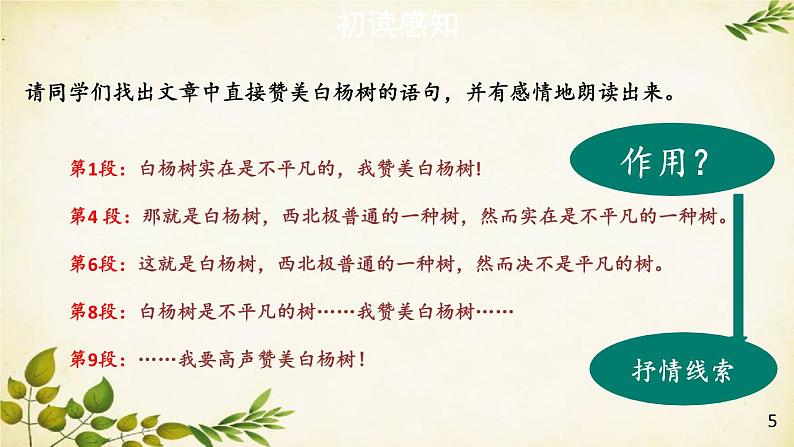 统编版语文八年级上册 15 白杨礼赞【第一课时】课件第6页