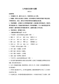 山东省济宁市泗水县2023-2024学年九年级上册期中语文试题（含解析）