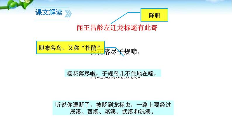 闻王昌龄左迁龙标遥有此寄PPT课件204