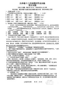 辽宁省鞍山市第二中学等校2023-2024学年九年级上学期12月限时训练语文试题