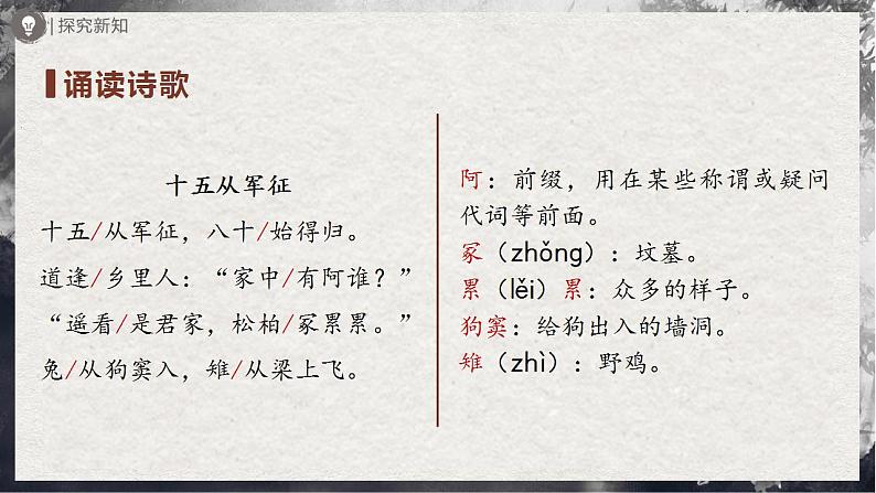 【部编版】九下语文   24《诗词曲五首/十五从军征》（第1课时）（课件+教案+导学案）05