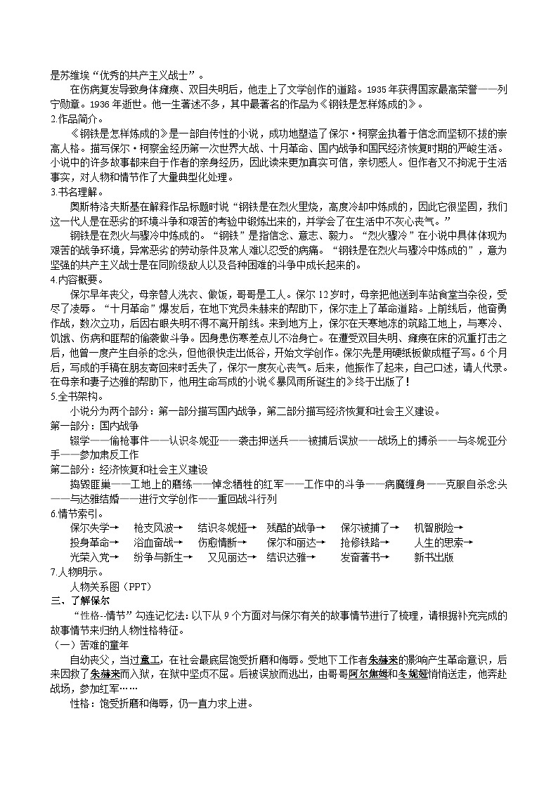 【核心素养】部编版初中语文八下第六单元名著导读《钢铁是怎样炼成的》（课件+教案+测试）02