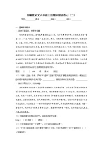 部编版语文八年级上册期末综合练习（二）