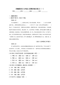 部编版语文七年级上册期末综合练习（一）