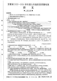 安徽省阜阳市太和县2023-2024学年九年级上学期12月月考语文试题