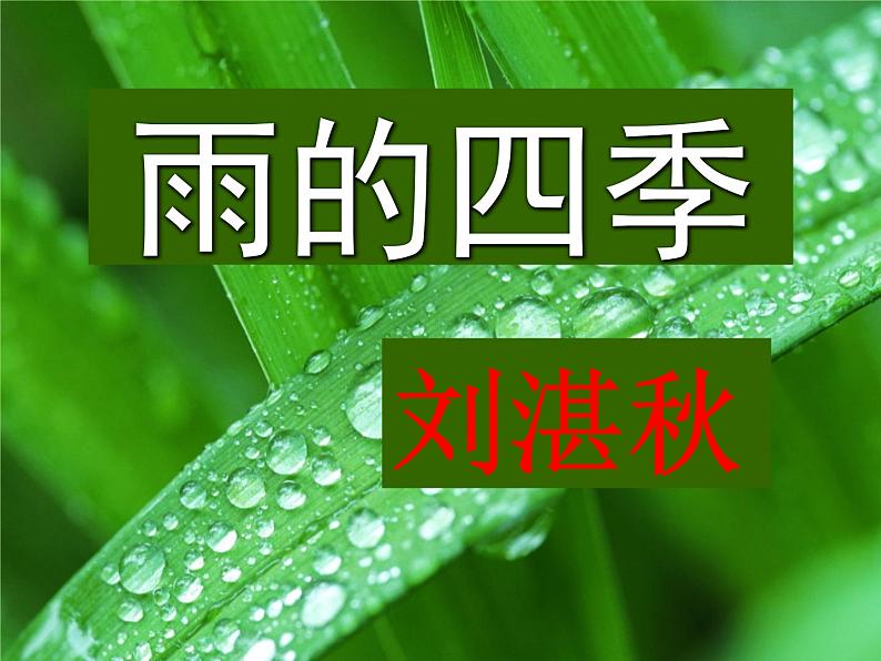 统编版语文七年级上册《雨的四季》教学课件01