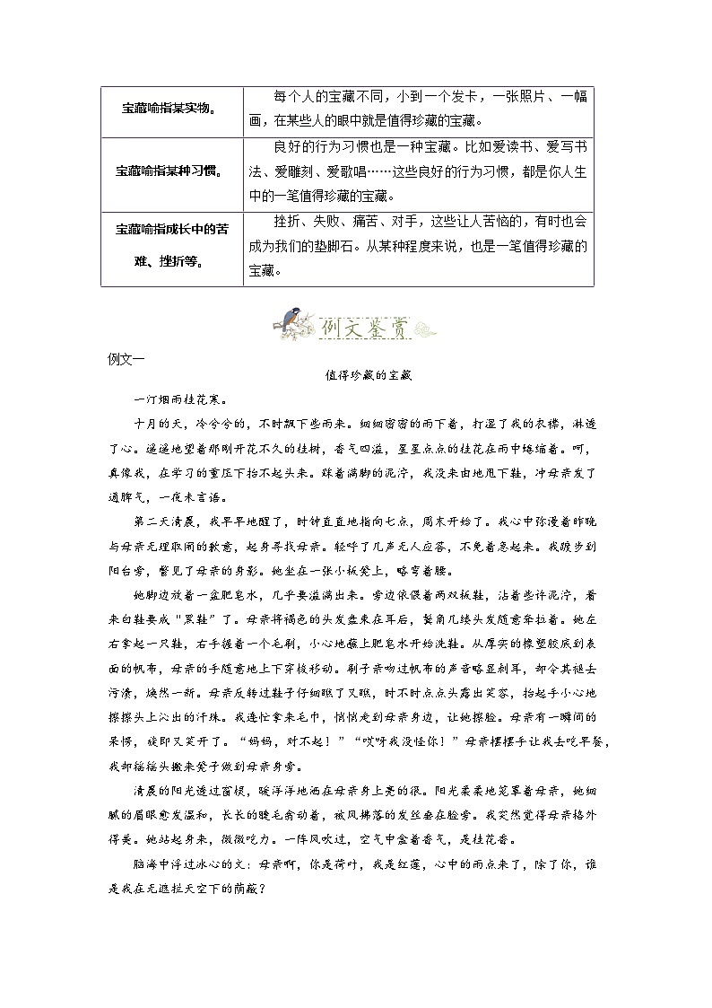 第8讲 作文写作2 值得珍藏的宝藏-2023-2024学年七年级语文上册专题复习讲义（统编版）03