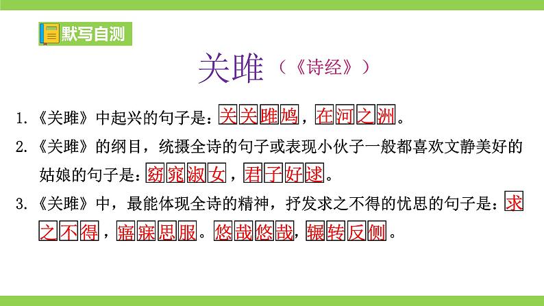 【核心素养】部编版初中语文八年级下册《古诗文全程复习》（课件）06