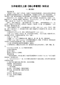 初中语文人教部编版九年级上册湖心亭看雪导学案