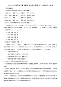 辽宁省大连汇文中学2022-2023学年七年级上册期末语文试题（含解析）