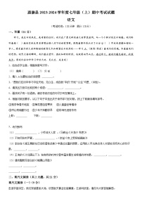 广西壮族自治区柳州市鹿寨县2023-2024学年七年级上册期中语文试题（含解析）