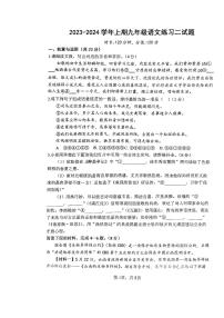 河南省郑州市枫杨外国语学校2023—2024学年九年级上学期第二次月考语文试卷