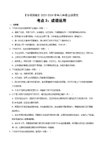 考点03 词语运用-2023-2024学年八年级上册语文高频考点专项突破试卷（部编版，含解析）