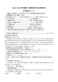 陕西省渭南市蒲城县城关镇初级中学2023-2024学年九年级上学期期中考试语文试题(无答案)