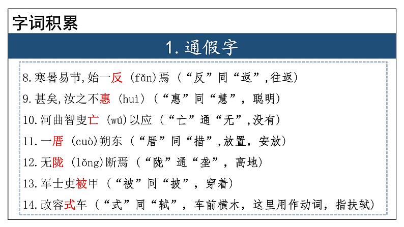 专题03 文言文【考点串讲】2023-2024学年八年级语文上学期期末考点串讲（统编版）课件PPT05