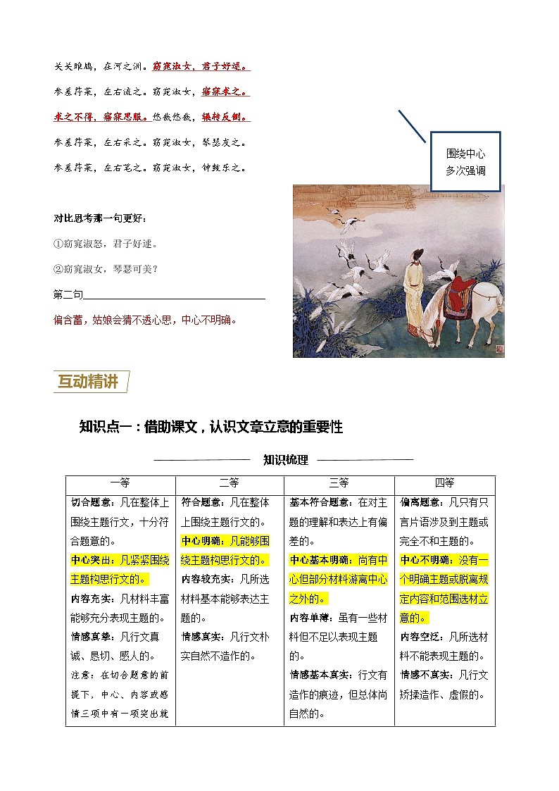 第19讲 如何突出文章中心-2023-2024学年七年级语文上册重难点讲练测（部编版）03