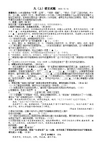 江苏省连云港市灌云县西片2023-2024学年九年级上学期12月月考语文试题