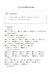 专题01 字词积累【知识清单】-2023-2024学年八年级语文上学期期末知识全预测（统编版）