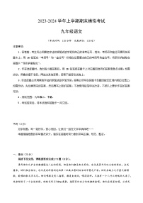 12、九年级语文期末模拟卷01（原卷版）【测试范围：九年级上、下册】（统编版）A4版