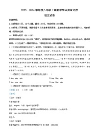 河南省漯河市召陵区2023-2024学年八年级上学期期中语文试题