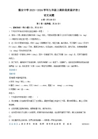 四川省雅安中学2023-2024学年九年级上学期12月月考语文试题（解析版）