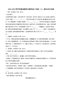 2022-2023学年河南省南阳市唐河县八年级（上）期末语文试卷（含详细答案解析）