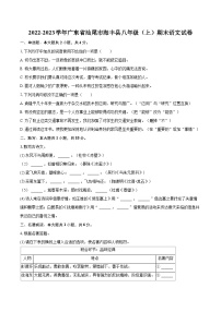 2022-2023学年广东省汕尾市海丰县八年级（上）期末语文试卷（含详细答案解析）