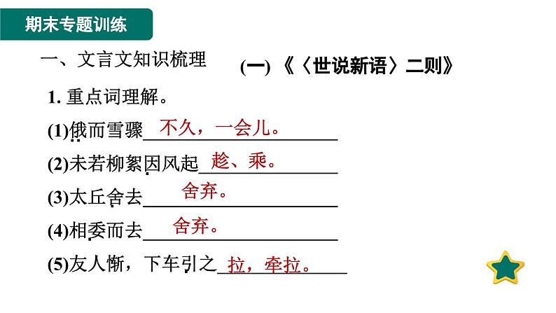 人教版语文七上专题八　文言文知识梳理与阅读（专题测评课件PPT）04