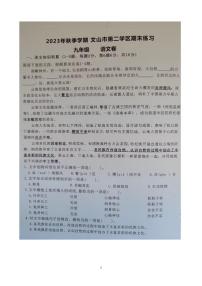 云南省文山州文山市第二学区2023-2024学年九年级上学期期末考试语文试题卷