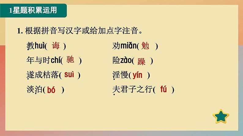 人教版语文七上 15 诫子书（练习课件PPT）02