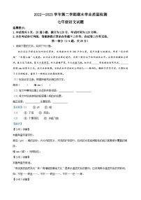 河北省保定市唐县2022-2023学年七年级下学期期末语文试题答案