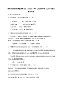 湖南省岳阳县经济技术开发区2023-2024学年七年级上学期12月月考语文模拟试题（含答案）