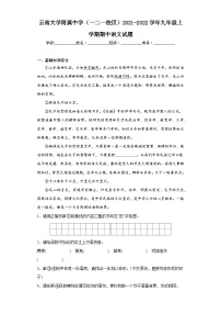 云南大学附属中学（一二一校区）2021-2022学年九年级上学期期中语文试题
