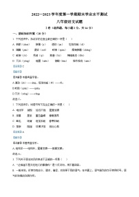 山东省济宁市嘉祥县2022-2023学年八年级上学期期末语文试题答案