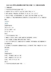山东省泰安市东平县2022-2023学年九年级上学期期末语文试题答案