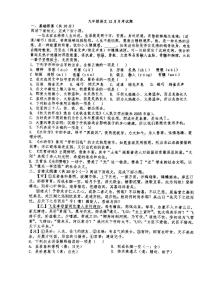 山东省微山县鲁桥镇第一中学2023--2024学年九年级上学期12月月考语文试题