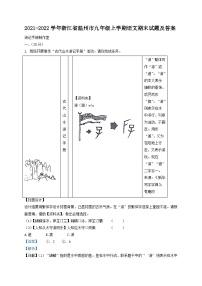 2021-2022学年浙江省温州市九年级上学期语文期末试题及答案