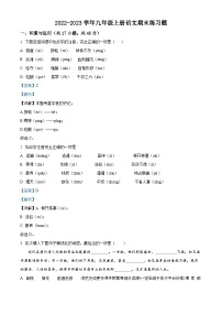 天津市津英中学2022-2023学年九年级上学期期末语文试题