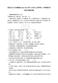 黑龙江省大庆市肇源县2023-2024学年九年级（五四学制）上学期期末考试语文模拟试题（含答案）