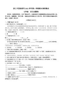 浙江省嵊州市崇仁片联考2021-2022学年七年级上学期期末语文试题