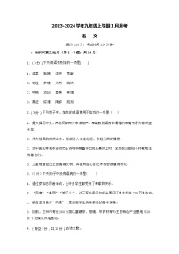 河南省商丘市民权县2023-2024学年九年级上学期1月月考语文试题