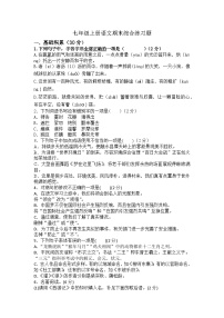 期末综合练习题++2023-2024学年统编版语文七年级上册