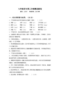 湖南省永州市冷水滩区德雅学校2023-2024学年九年级上学期第三次月考语文试题