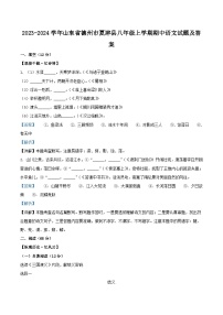 2023-2024学年山东省德州市夏津县八年级上学期期中语文试题及答案