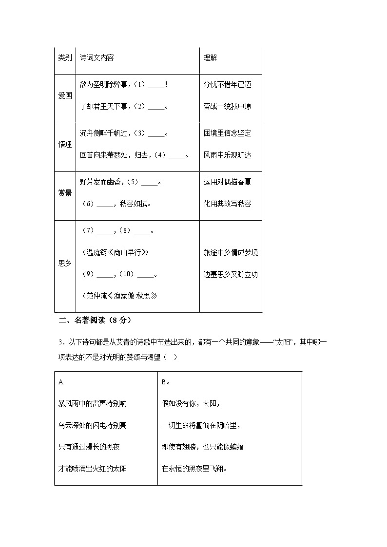 浙江省余姚市实验学校2022-2023学年九年级上学期期末语文试题（含解析）.docx浙江省余姚市实验学校2022-2023学年九年级上学期期末语文试02