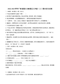 2022-2023学年广东省湛江市麻章区九年级（上）期末语文试卷（含详细答案解析）