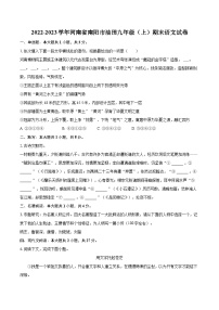 2022-2023学年河南省南阳市油田九年级（上）期末语文试卷（含详细答案解析）