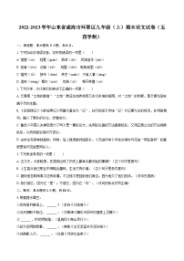 2022-2023学年山东省威海市环翠区九年级（上）期末语文试卷（五四学制）（含详细答案解析）